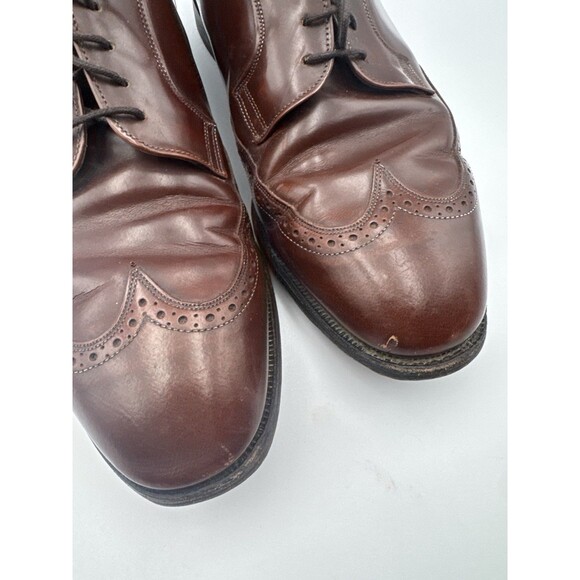 FLAW Johnston & Murphy Optima Mens 10 D/B Wingtip Oxford Shoes Brown USA Leather - Picture 10 of 10